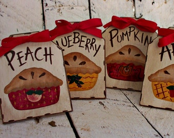 Homemade Pie Labels Set, Dessert Table Signs, Food Labels, Rustic Buffet Table, Apple Pie, Pumpkin Pie, Rustic Wedding Decor