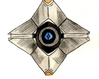 Destiny Ghost, watercolor print, wall art, video games, fan art