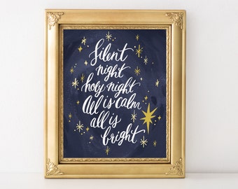 Silent Night Holy Night Christmas Art Print