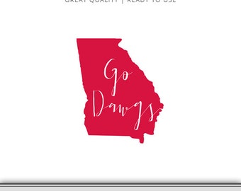 Georgia Bulldogs - Georgia State Graphic | Digital Download | Georgia DXF - Georgia SVG - Go Dawgs - Ready to Use!