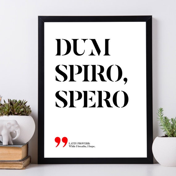 Dum Spiro Spero Dum Spero Amo Dum Amo Vivo Dum spiro spero While I breathe I hope Latin printable