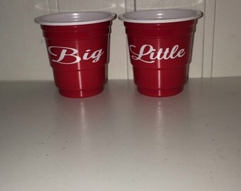 Red solo big and little shot glasses plastic