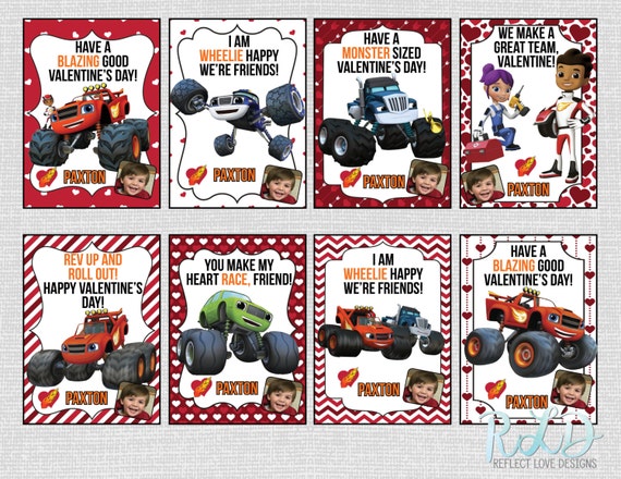 Blaze and the Monster Machines Valentine Personalized Card for