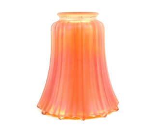 Antique Iridescent Glass Lamp Shade Carnival Glass Sconce 1920s Lamp Shade GORGEOUS