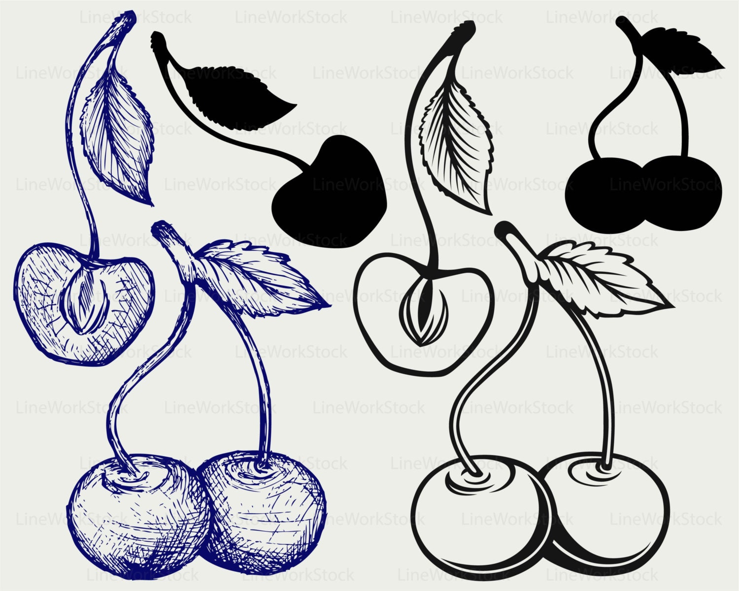 Cherry svg clipartfruit svgcherry silhouettecherry cricut