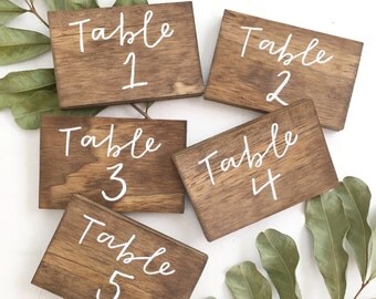 Wedding table numbers, wood table numbers, rustic table numbers, Cursive Table Numbers, Wood Table Numbers, Calligraphy Table Numbers