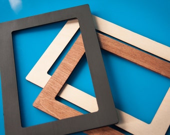Magnetic Photo Frame - Wood Picture Frame Magnet - stick your printed photos right onto your refrigerator in style! Choose your size/color!