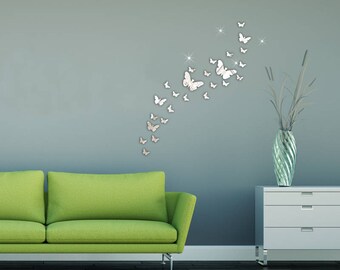 3D Butterfly Mirror Stickers Wall Decor Sticker Decorative Vinyl