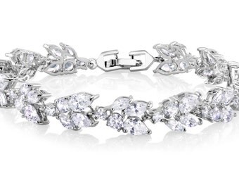 Classic Bracelet Bridal Bracelet Wedding Bracelet Bridesmaids Bracelet Bridesmaids Jewelry Wedding Jewelry Silver Bracelet CZ Bracelet