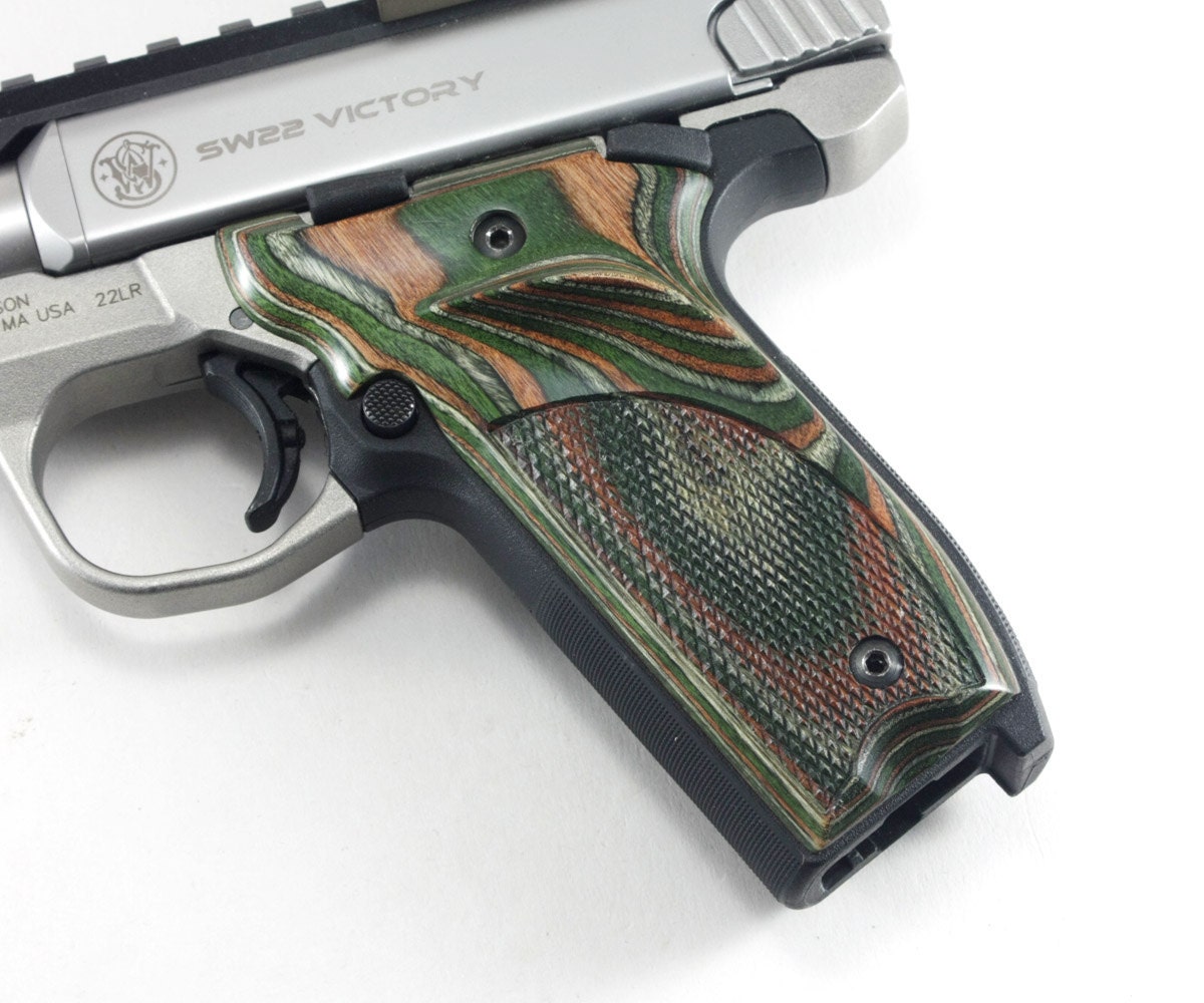 S&W Victory Grips with Thumb rest Camo Laminate Made in