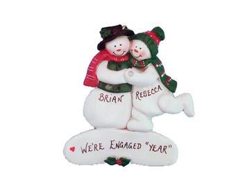 Engaged Christmas Ornament - Personalized Engaged Christmas Ornament - Engagement Christmas Ornament - We're Engaged! Ornament