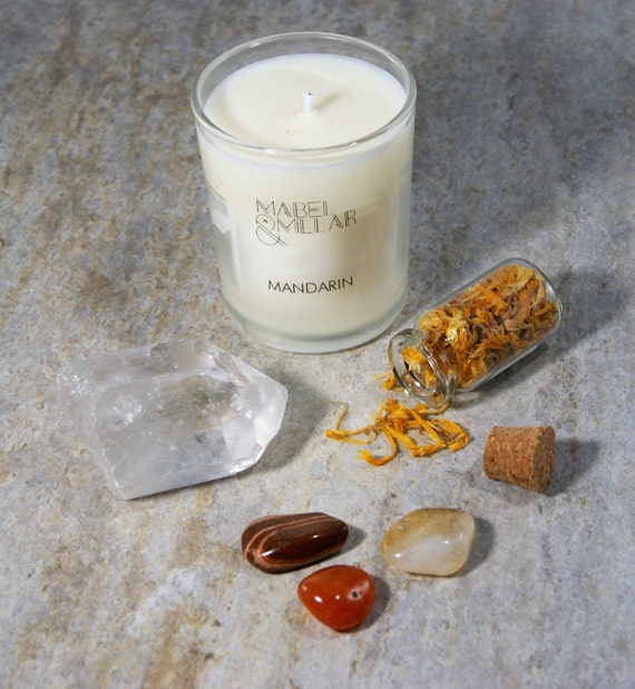 Scented Candle Gift Set. Natural Wax Candle. by MabelandMillar