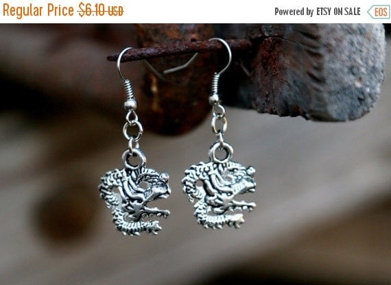 Christmas sale dragon earrings Gothic by Lovelyblackpanther
