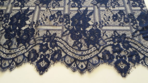 Blue Lace Fabric, French Lace, Embroidered lace, Wedding Lace, Bridal lace, Veil lace, Lingerie Lace Chantilly Lace