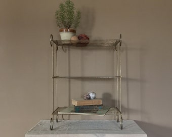Plant Stand Metal/Vinyl Record Storage/Record Player Stand/Vintage Metal Plant Stand/Vintage Plant Stand/Bookshelf Metal/ Metal Accent Table