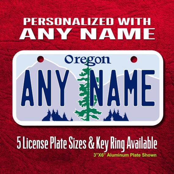 Personalized Oregon License Plates Sizes for toy cars
