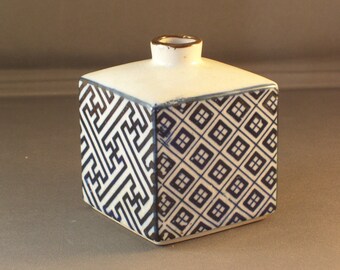 Antique Blue and White Pottery Vase Brushwasher