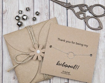 Thank you bridesmaid - eternity bracelets - gifts under 20 - maid of honor gifts - gifts for her - personalised gifts - sterling silver