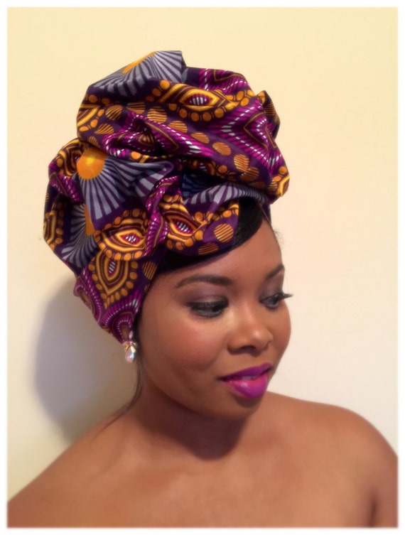 African Print Head Wrap Head Wrap African by CrownedinRoyalty