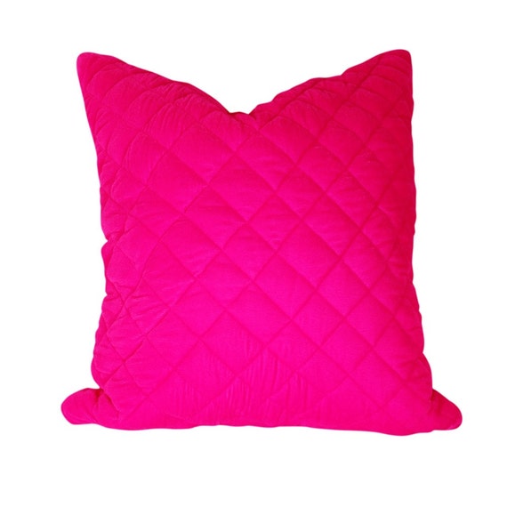 Pink Velvet Pillow Cover Quilted Fabric Pillow Velvet