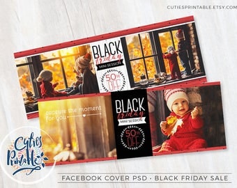 Facebook Timeline Cover - Black Friday Mini Session - Black Friday marketing template