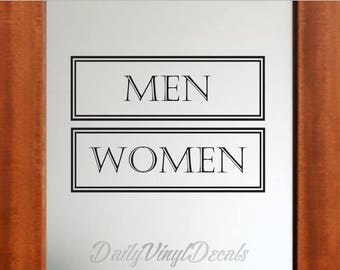 Bathroom Sign Size restroom decal | etsy Bathroom Sign Size restroom decal | etsy