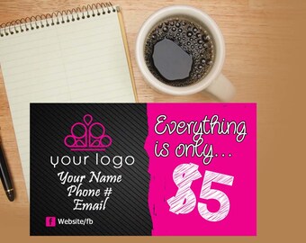 PRINTED/Shipped Paparazzi Accessories Jewelry Business Cards - Black