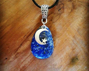 Celtic Necklace: genuine lapis lazuli