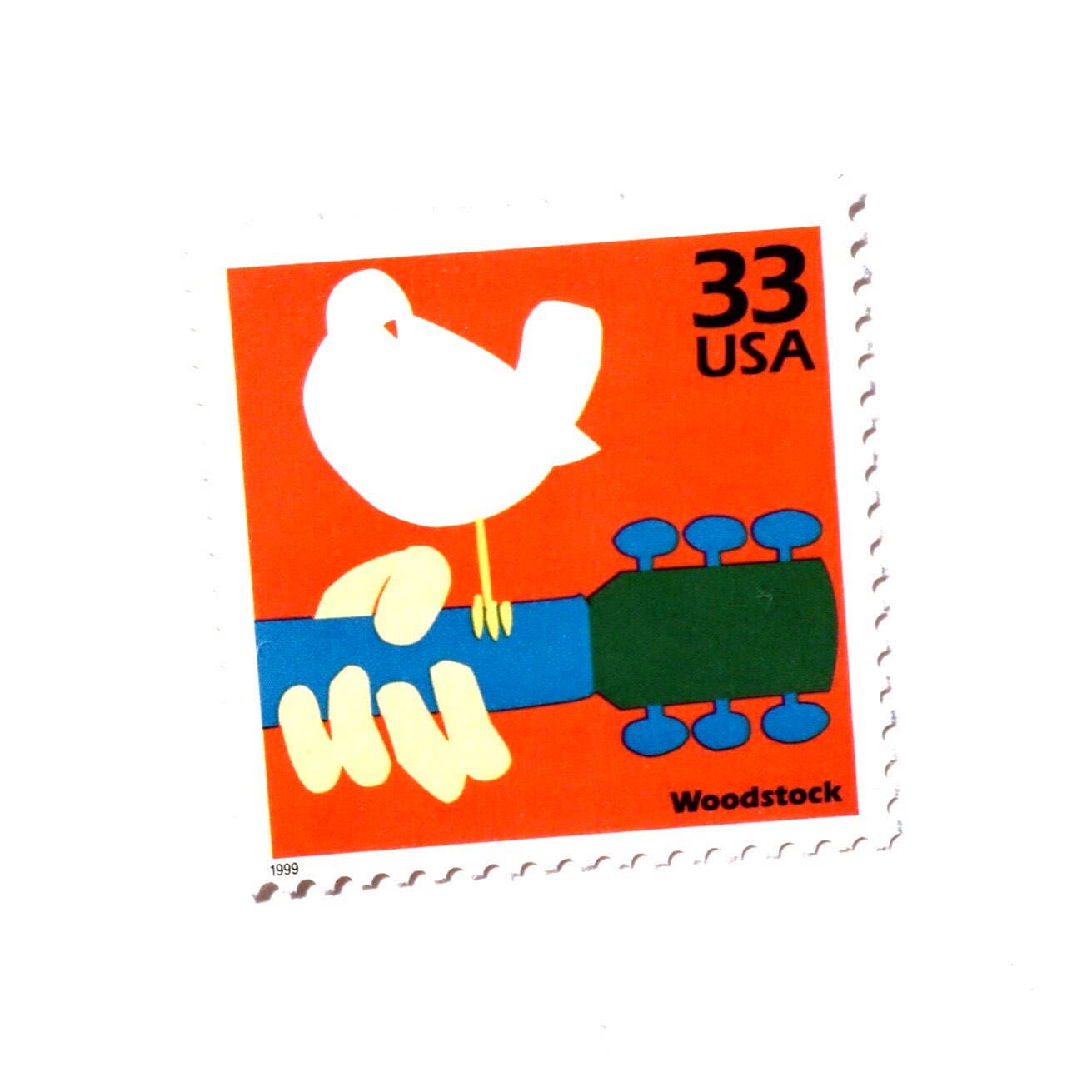 1 x Woodstock 33 cents UNused 1999 US Postage Stamp 1960s