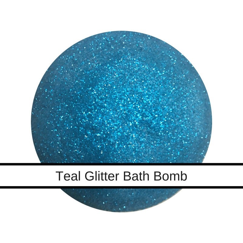 Large Teal Glitter Bath Bomb Pink Grapefruit 4.5oz by SirensBB