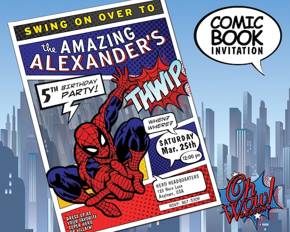 Comic Book Style Invitations 3