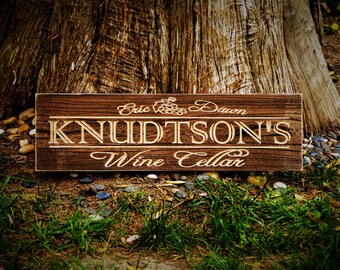 Wine Gifts for Dad Gift for Wine Lovers Wine Decor, Custom Wine Sign Personalized Wine Sign Personalized Wood Wine Cellar Name Sign