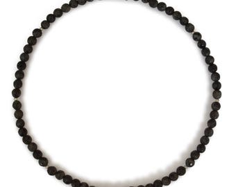 Labradorite necklace, faceted, natural, round, 6mm, 925 Silver