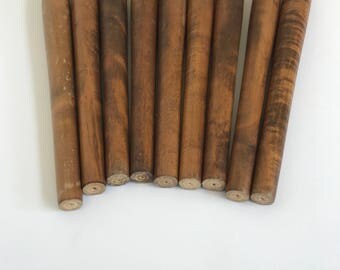 Wooden tapered mid century table legs, set of nine
