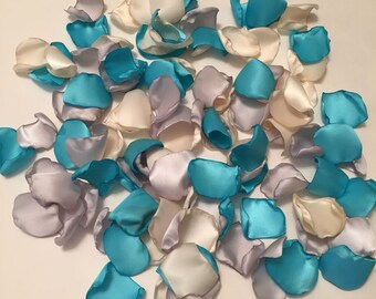 Rose Petals/Robin's Egg Blue Petals/Country Wedding Decor/Turquoise Rose Petals/Flower Girl Petals/Bridal Petals/Aisle Petals/Silver Petals
