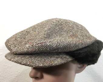 80's wool newsboy hat made in usa size 7