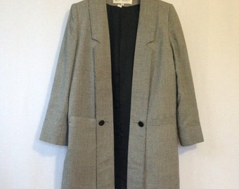 1980s black and white houndstooth blazer by BERT NEWMAN size 6