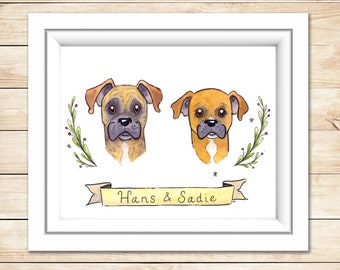 Custom Pet Portrait Original Watercolor Painting Cat Illustration Dog Lover Gift Watercolor Illustration Pet Painting Custom Pet Lover