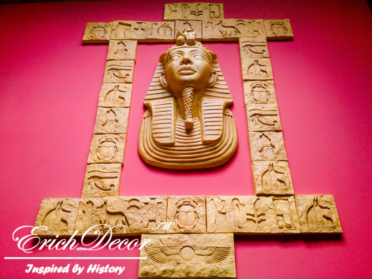 Egyptian Wall Relief Exclusive Home Decor Handmade Wall Art Living Room Decor from