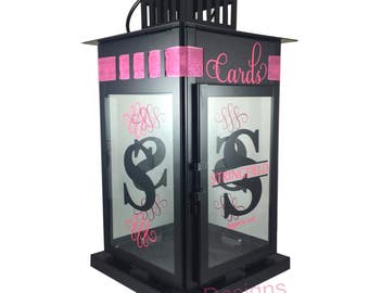 Wedding Card Box Black, Wedding Card Lantern, Wedding Card Holder, Personalized Wedding Card Box, Card Holder, Wedding Card Holder,