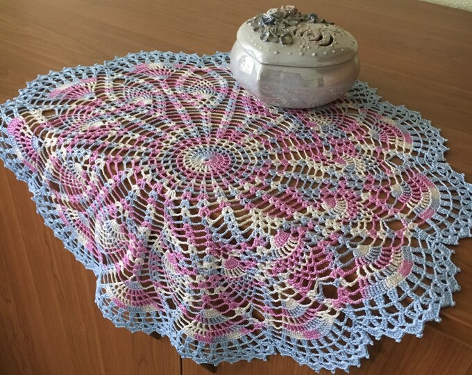 Melange cloth knitted decor table decoration pineapple doily crochet knit doily lace crochet napkins large cozy house 100% cotton .