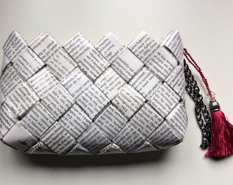 Recycled Book purse, Eco Friendly purse,candy wrapper purse, Handmade wallet, wrist mini purse