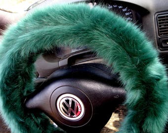 Green Fuzzy Steering Wheel Cover, Fuzzy Steering Wheel Cover, Car accesories, Fuzzy Car Accessories, Faux Fur Steering Wheel Cover