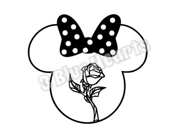 Beauty and the Beast Rose Mickey Head svg dxf pdf studio jpg
