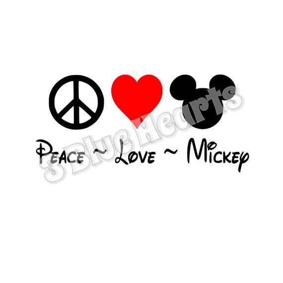 Download Peace Love Mickey SVG dxf Studio, Peace Love Minnie SVG ...