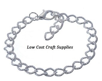 Charm Bracelet, Bracelet Blank, Basic Bracelet, Base Bracelet, Silver Bracelet Blank, Silver Plated Bracelet, 20cm Bracelet, Silver 20cm