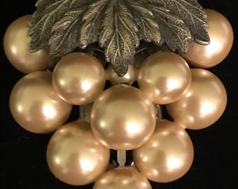 1930's Art Nouveau Pearl Grapes Fur Clip for the Collector
