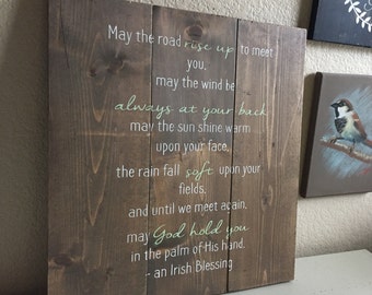 An Irish Blessing - Rustic Wooden Sign