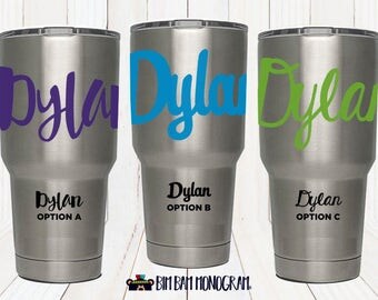 name decal personalized monogram decal Custom monogram decal tumbler decal