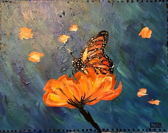 Fire of A Butterfly - Original Acrylic Painting on canvas